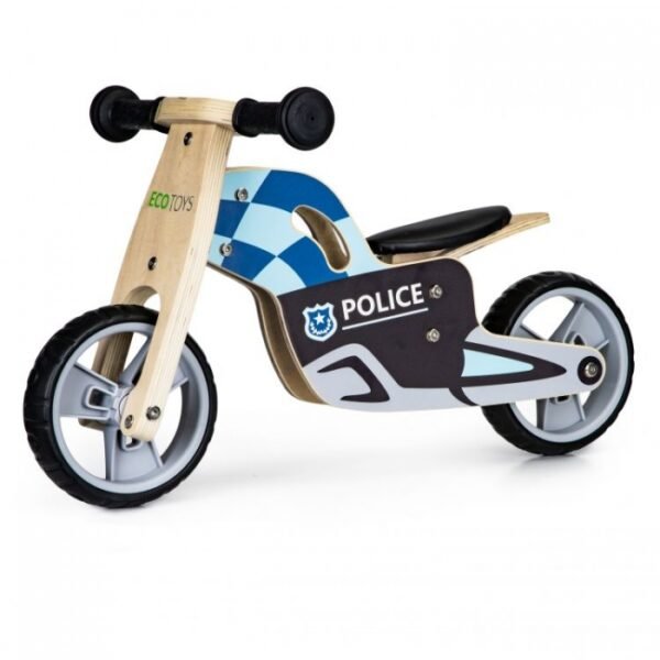 Bicicleta de echilibru din lemn cu roti eva ecotoys lc v1330 politie
