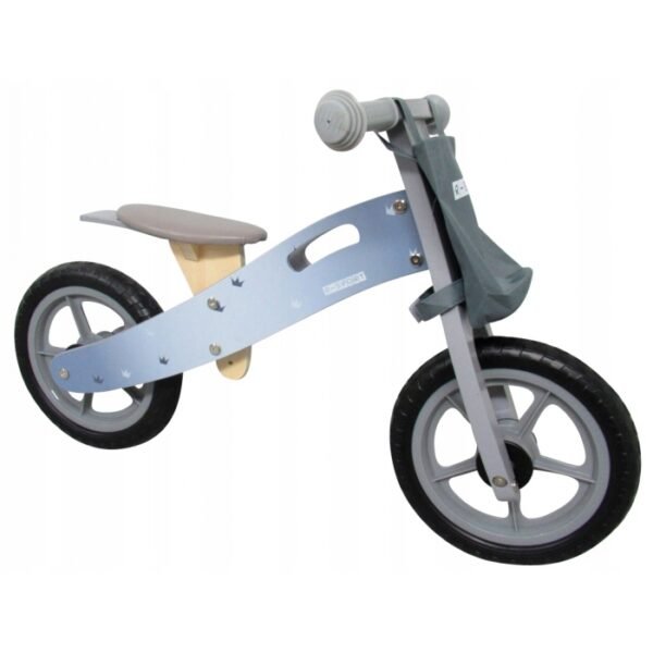 Bicicleta fara pedale din lemn cu roti din spuma eva r10 r sport gri