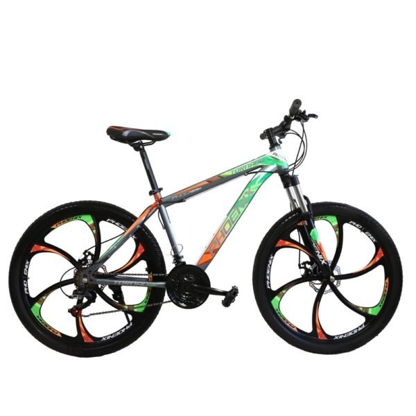 Bicicleta mtb hardtail 26 inch shimano 21 viteze cadru otel portocaliu verde tornado