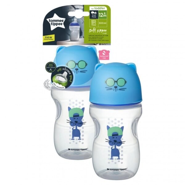 Cana de tranzitie cu cioc moale Tommee Tippee300 ml blue 12 luni