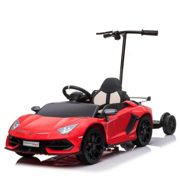 Masinuta electrica pentru copii Lamborghini Aventador SVJ 70W 12V cu Hoverboard pentru parinti Rosie