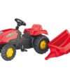 Tractor cu pedale Rolly Kid X rosu cu remorca 1