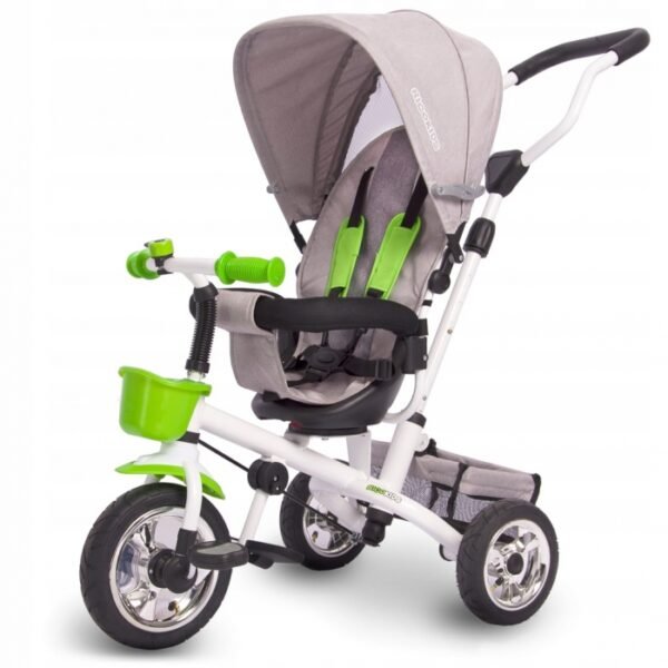 Tricicleta 2 in 1 ricokids sezut rotativ roti gonflabile rc 601 gri verde